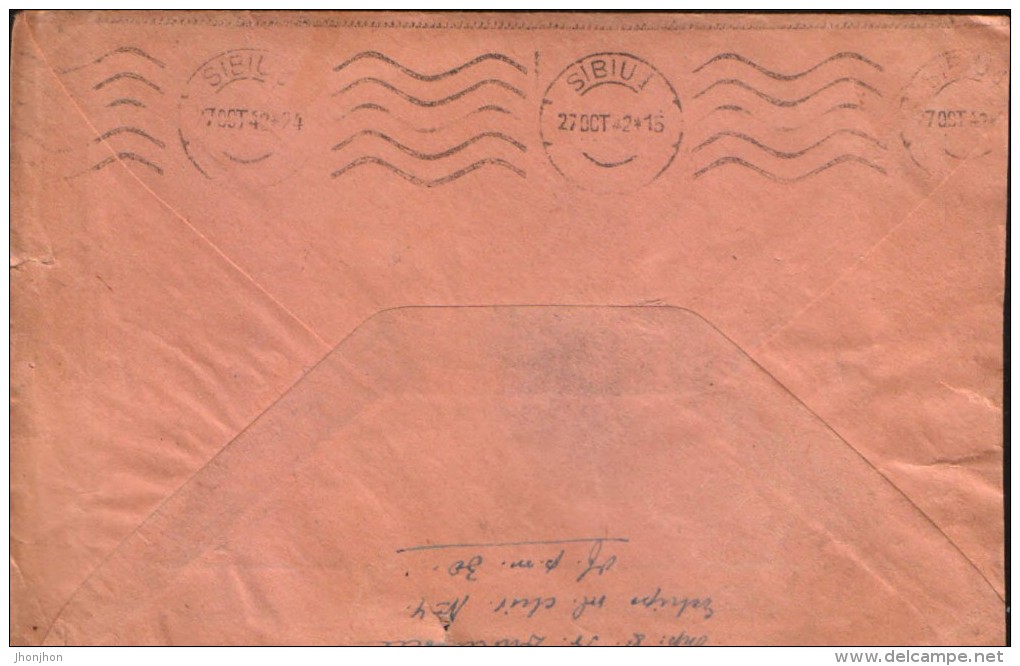 Romania-Military Censored Letter,circulated In 1942 From Hospital Campaign Front,at Sibiu - 2/scans - 2de Wereldoorlog (Brieven)