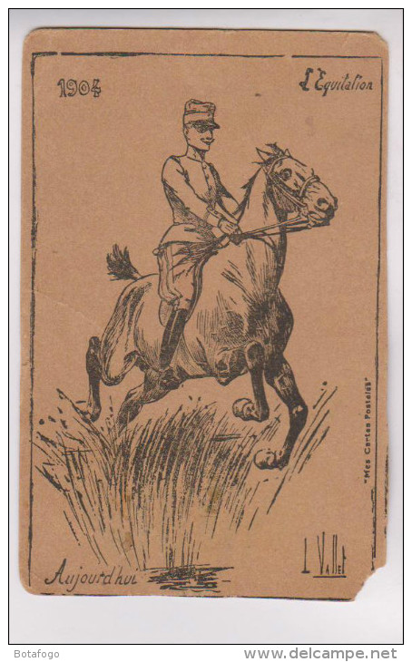 CPA ILLUSTREE VALLET; L EQUITATION En 1904!! - Vallet, L.