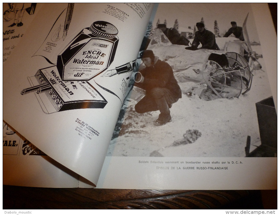 1939 : RUSSIE-FINLANDE ; Graf-Spee; Foyers Du Soldat ; Armée GENIE ; Elsinki ; Bateaux De Pêche En Guerre ; AOF; Kindia - L'Illustration
