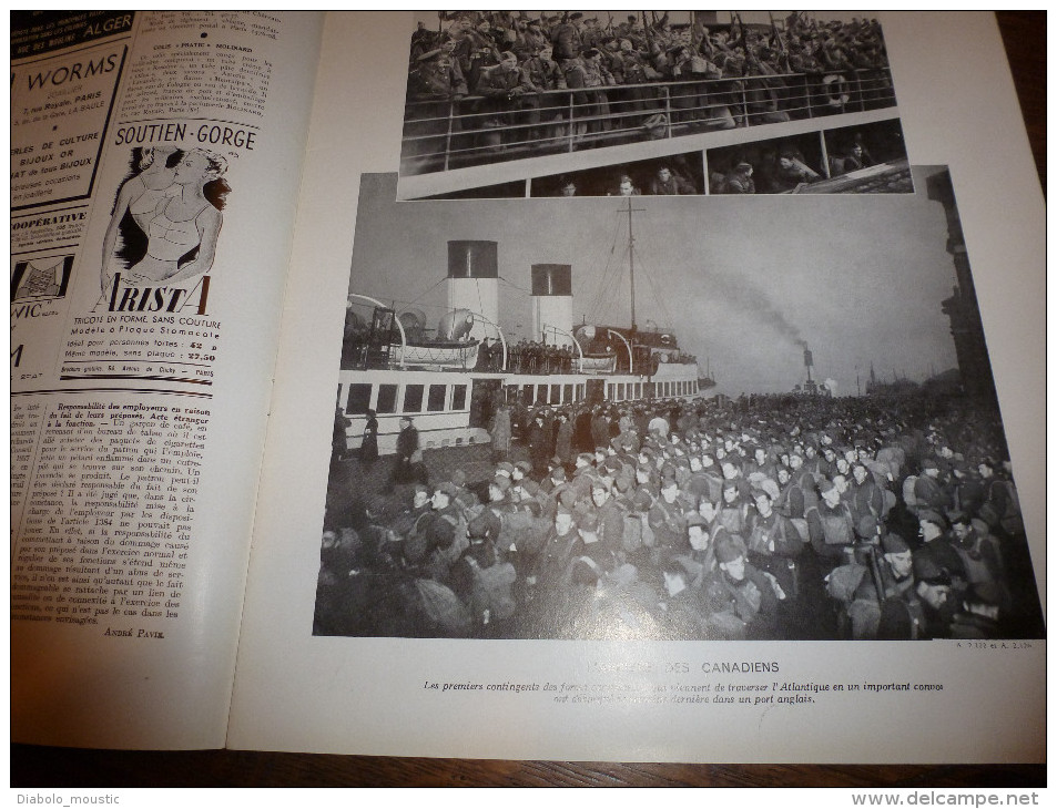 1939 :CANADA Aussi ;FINLANDE-URSS ;Helsinki ;GENIE ; J. Verne Visionnaire ; Aquarelles Marins;Tolède ;Centre Aviation - L'Illustration