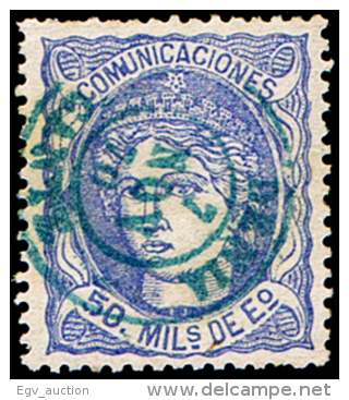 ALICANTE - EDI O 107 - MATASELLOS FECHADOR T. II \"DENIA\" (AZUL) - Used Stamps