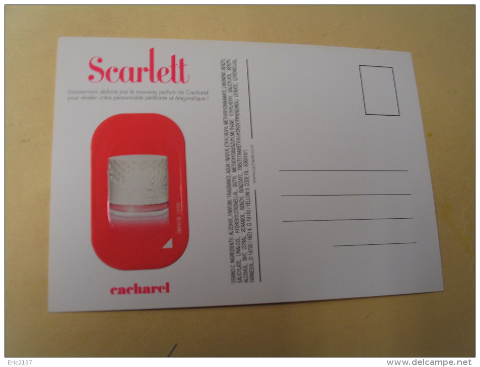 CARTE PUBLICITE CACHAREL....PARFUM SCARLETT... - Pubblicitari