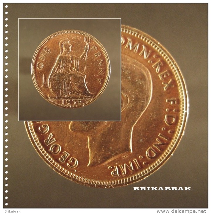 PIECE GRANDE-BRETAGNE ONE PENNY 1938 Jeton Monnaie Médaille Collection Numismate Numismatique - D. 1 Penny