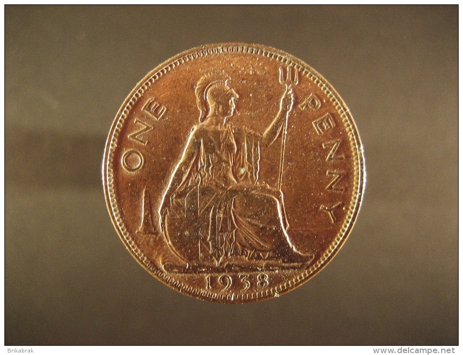 PIECE GRANDE-BRETAGNE ONE PENNY 1938 Jeton Monnaie Médaille Collection Numismate Numismatique - D. 1 Penny