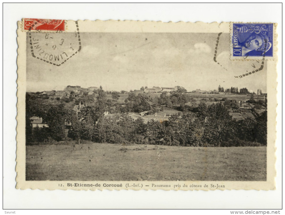 ST-ETIENNE De CORCOUE. - Panorama Pris Du Côteau De St-Jean.  Carte Rare - Oudon