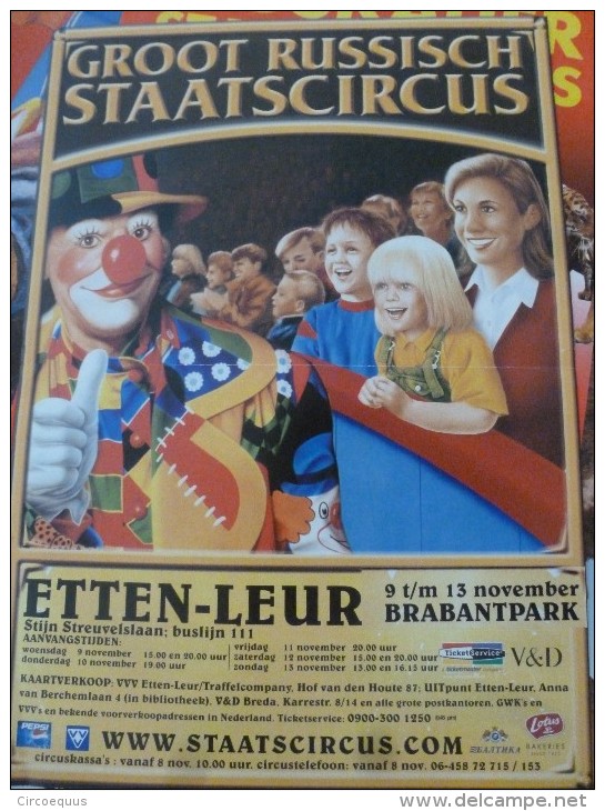 Circus Cirque Zirkus Circo Affiche Poster Clown Russian Moscow - Affiches