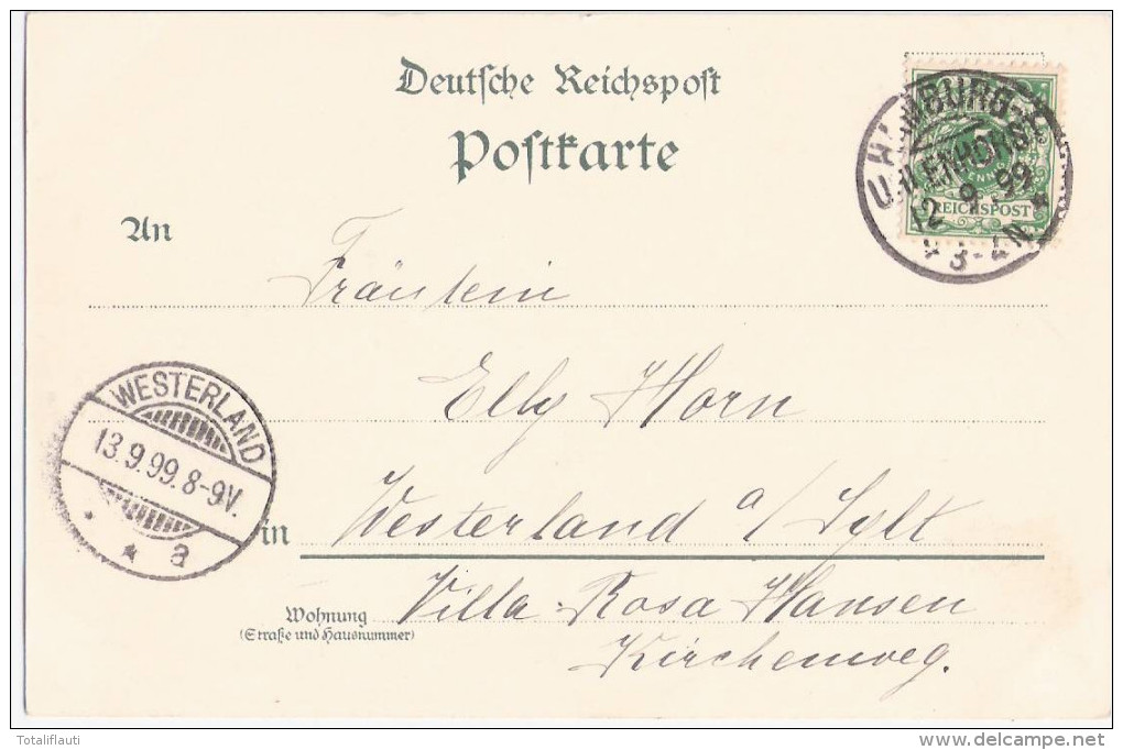 Velten S Künstlerkarte Signiert KLEY Karlsruhe Hamburg Rathaus Color 12.9.1899 Gelaufen - Kley