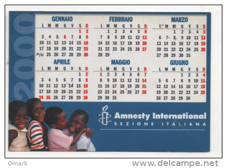 Alt466 Calendario Tascabile, Pocket Calendar, Calendrier De Poche 2000 Amnesty International Aiuto Help Bambino Children - Formato Piccolo : 1991-00
