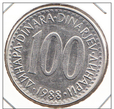 YUGOSLAVIA 1988. 100 DINARES. VER FOTO   EBC.CN 1174 - Yugoslavia