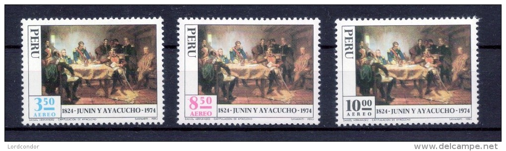 PERU - 1974 - Battles Of Junin Y Ayacucho - Sc C400 C403 C404 - VF MNH - Peru