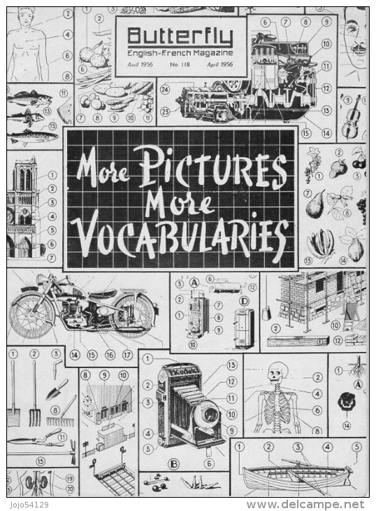 BUTTERFLY - "More Pictures More Vocabularies" - N° 118 - Avril1956 - Langue Anglaise/ Grammaire