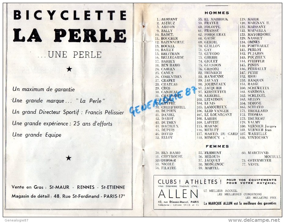 92 - COLOMBES - PROGRAMME ATHLETISME- JOURNEE LEO LAGRANGE- STADE 11 JUIN 1950- PUB SIGRAND-VITTEL- - Programs