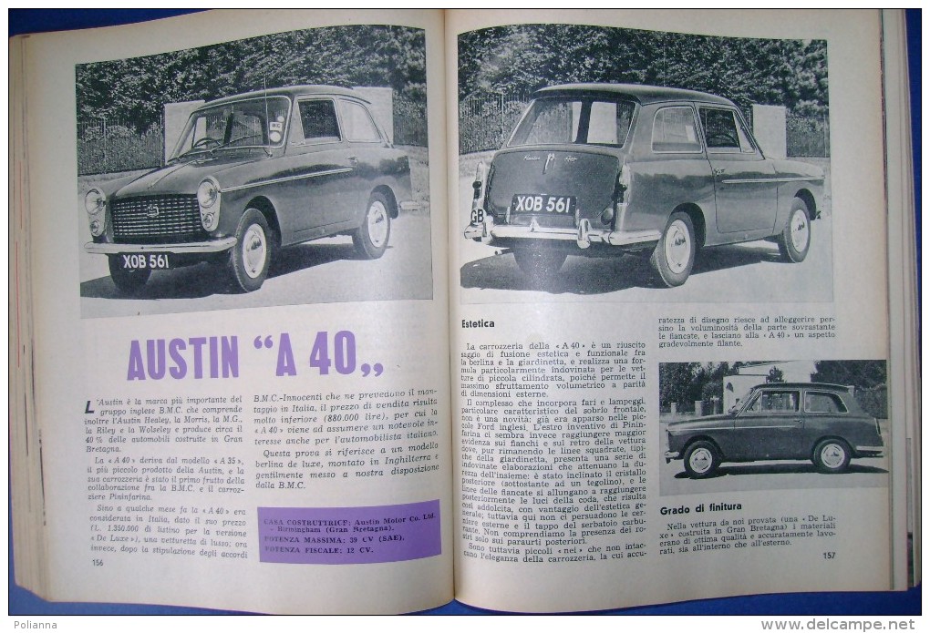 PFS/19 ALMANACCO DELL'AUTO 1961/FORD NUOVA ANGLIA/LANCIA APPIA/500 GIARDINIERA/MINI - Moteurs