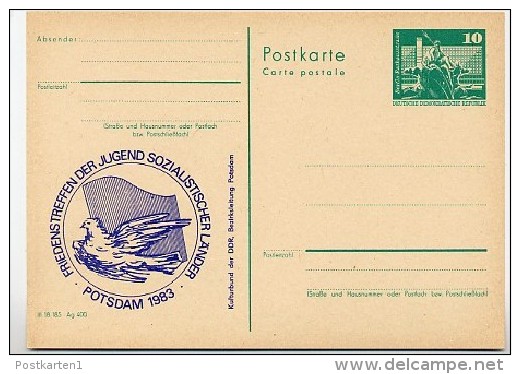 DDR P79-4a-83 C216-a Postkarte PRIVATER ZUDRUCK Friedenstreffen Potsdam 1983 - Private Postcards - Mint