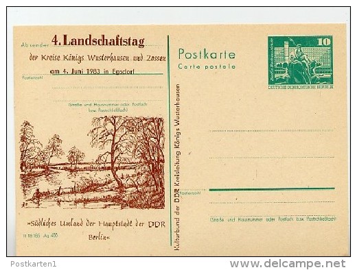 DDR P79-5c-83 C217-c Postkarte PRIVATER ZUDRUCK Landschaftstag Egsdorf Teupitz 1983 - Privatpostkarten - Ungebraucht