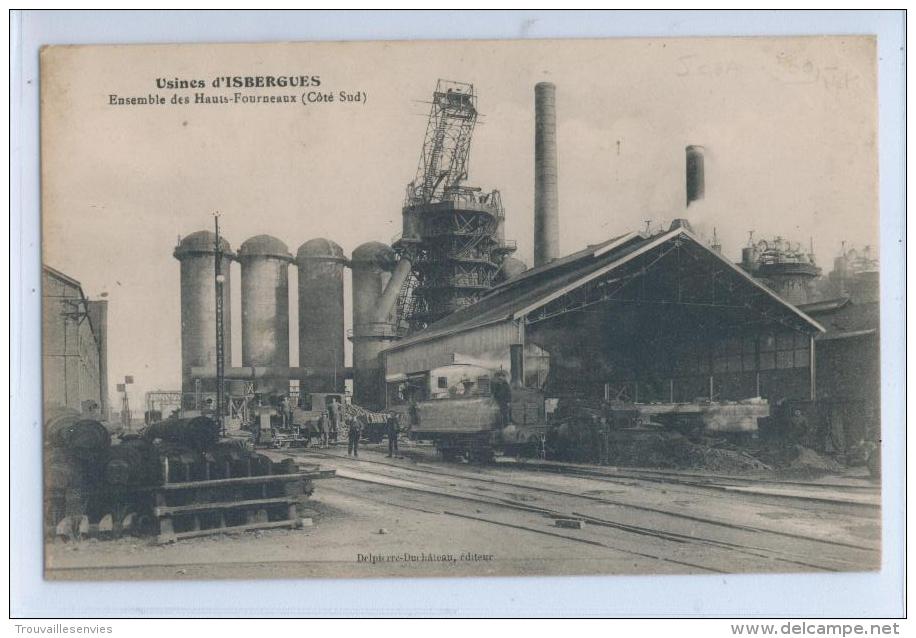 USINES D'ISBERGUES - ENSEMBLE DES HAUTS-FOURNEAUX Côté Sud - LOCOMOTIVES - Isbergues