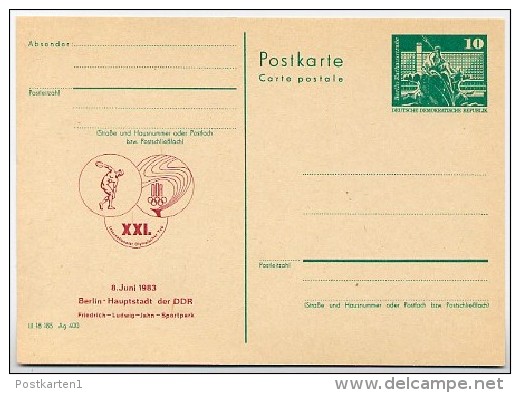 DDR P79-6-83 C218 Postkarte PRIVATER ZUDRUCK Olympischer Tag Berlin 1983 - Cartes Postales Privées - Neuves