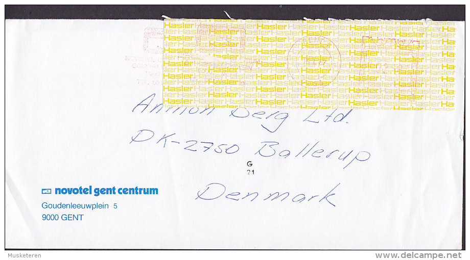 Netherlands NOVOTEL GENT CENTRUM, HASLER Meter Stamp 1987 GENT Cover Brief To Denmark - Lettres & Documents
