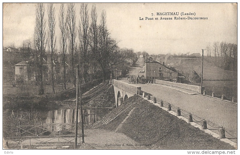 40 - HAGETMAU (Landes) - "Le Pont Et L&acute;Avenue Robert-Ducourneau".  TTB  écrite - Hagetmau