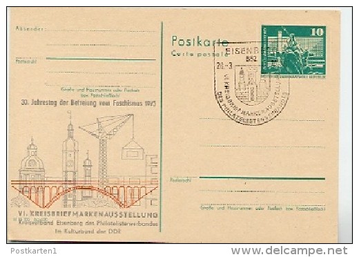 DDR P79-1-75 C23 Postkarte PRIVATER ZUDRUCK Befreiung Faschismus Eisenberg Sost. 1975 - Privé Postkaarten - Gebruikt