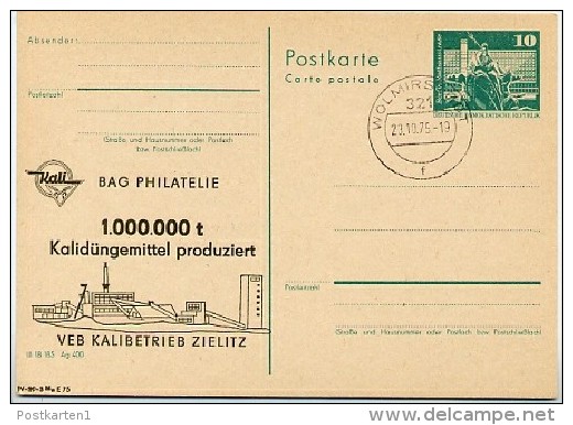 DDR P79-5-75 C27 Postkarte PRIVATER ZUDRUCK Düngemittel Zielitz Stpl.Wolmirstedt 1975 - Privé Postkaarten - Gebruikt