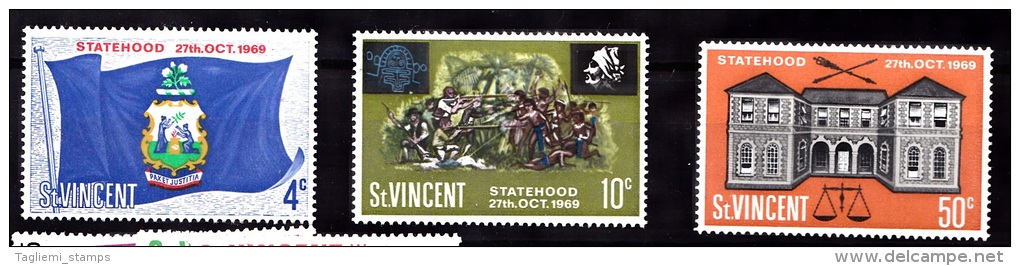 St Vincent, 1969,  282 - 284, Set Of 3, MNH - St.Vincent (...-1979)