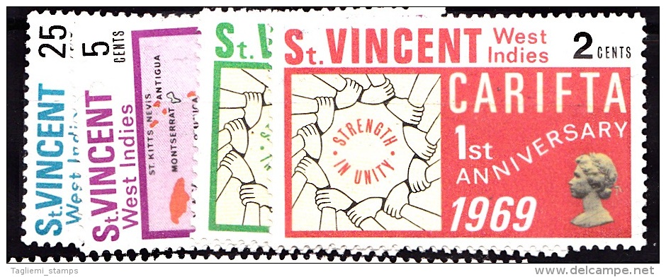 St Vincent, 1969,  278 - 281, Set Of 4, MNH - St.Vincent (...-1979)