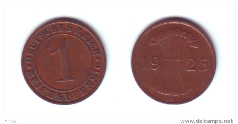 Germany 1 Reichsfennig 1925 E - 1 Rentenpfennig & 1 Reichspfennig