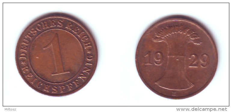 Germany 1 Reichsfennig 1929 E - 1 Rentenpfennig & 1 Reichspfennig