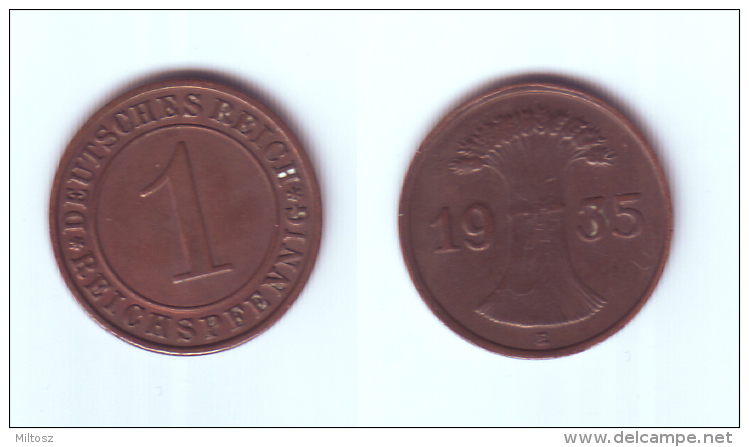 Germany 1 Reichspfennig 1935 E - 1 Rentenpfennig & 1 Reichspfennig