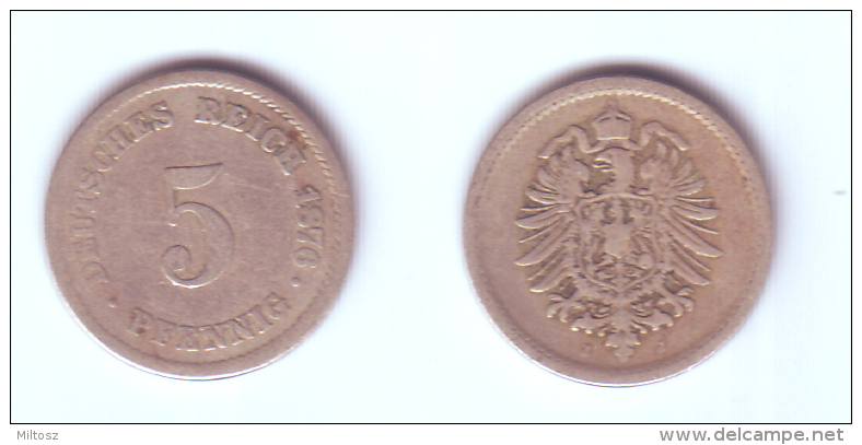 Germany 5 Pfennig 1876 J - 5 Pfennig