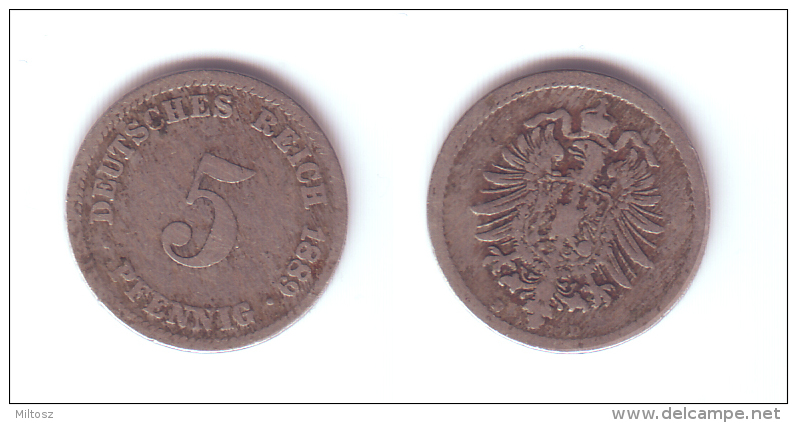 Germany 5 Pfennig 1889 D - 5 Pfennig