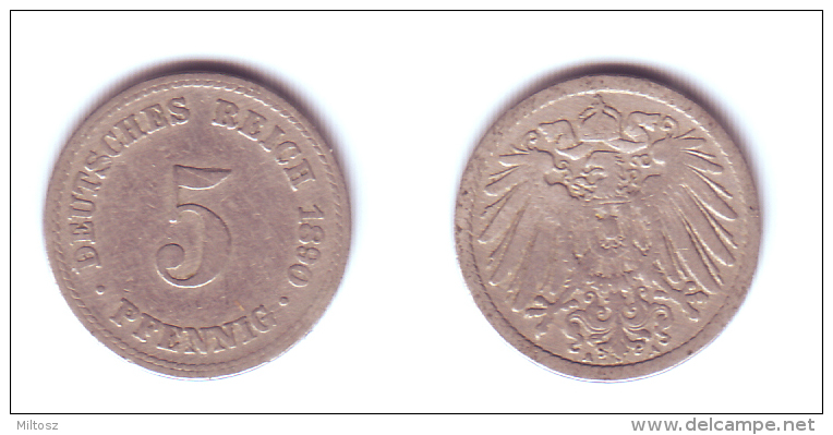 Germany 5 Pfennig 1890 A - 5 Pfennig