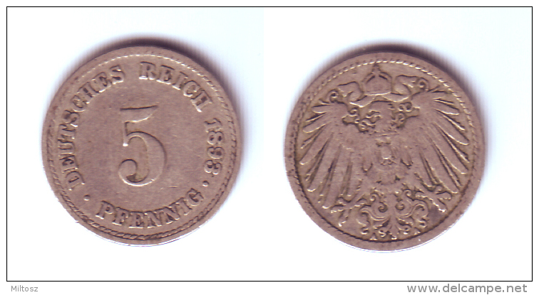 Germany 5 Pfennig 1893 A - 5 Pfennig