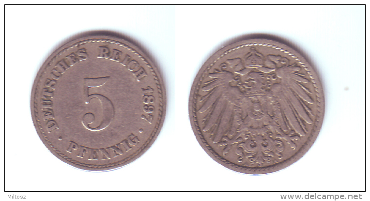 Germany 5 Pfennig 1897 A - 5 Pfennig