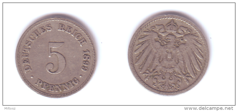 Germany 5 Pfennig 1899 A - 5 Pfennig