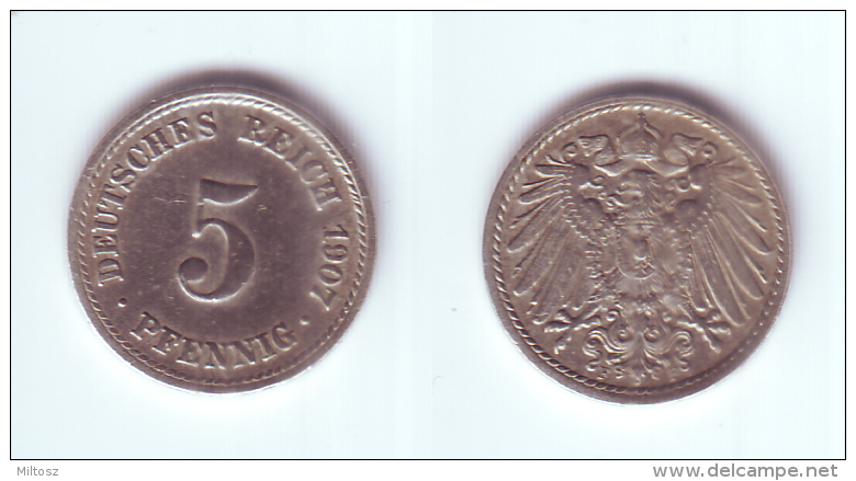 Germany 5 Pfennig 1907 F - 5 Pfennig