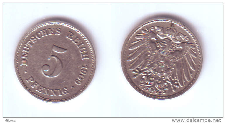 Germany 5 Pfennig 1909 E - 5 Pfennig