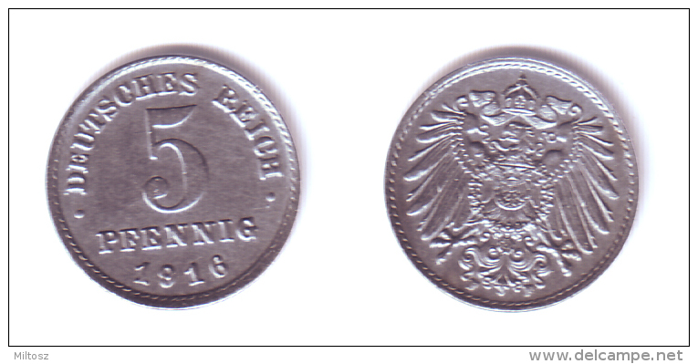 Germany 5 Pfennig 1916 F WWI Issue - 5 Pfennig