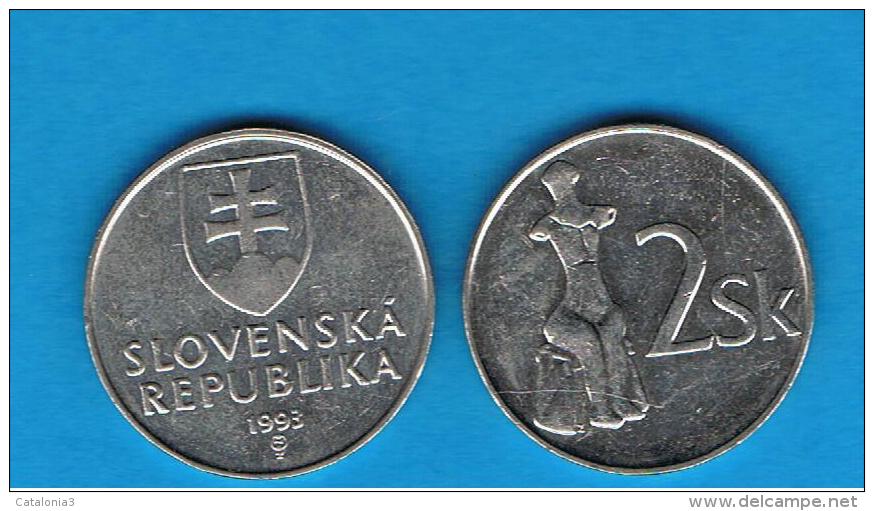 ESLOVAQUIA -  2 Koruna 1993  KM13 - Eslovaquia