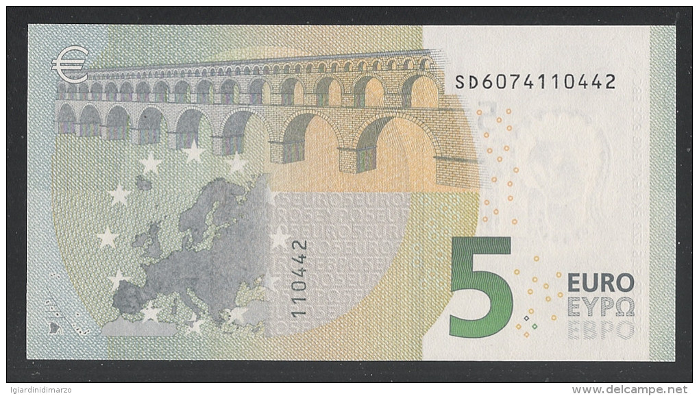 EURO - 2013 - BANCONOTA DA 5 EURO FIRMA DRAGHI  SERIE SD (S006F3) - NON CIRCOLATA (FDS-UNC) - OTTIME CONDIZIONI. - 5 Euro