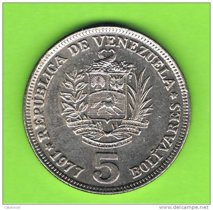 VENEZUELA -  5 Bolivar  1977   KM44 - Venezuela