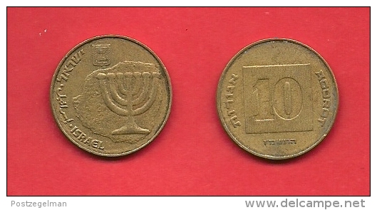 ISRAEL, 1985-1996,  Circulated Coin,10 Agorot, Alu Bronze, Km158,  C1707 - Israel