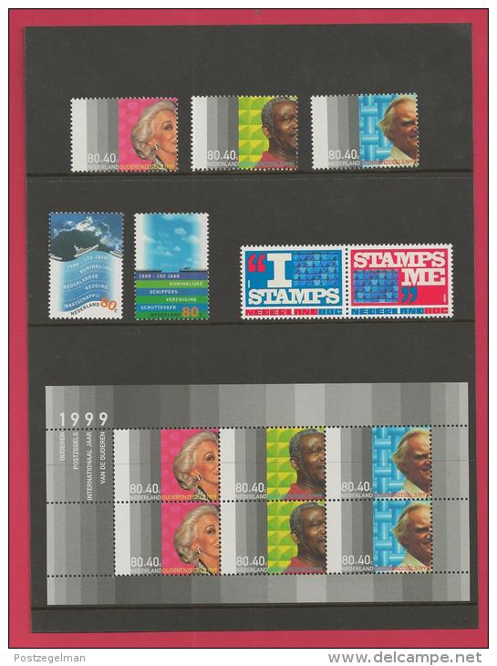 NEDERLAND, 1999, Mint Stamps/sheets Yearset, Official Presentation Pack ,NVPH Nrs. 1808/1875 - Full Years