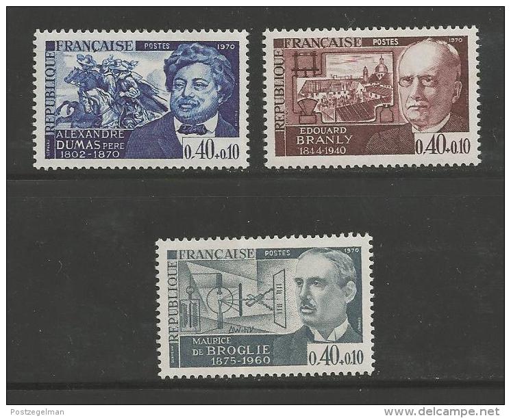 FRANCE, 1970, Mint Hinged Stamp(s) ,Famous French People, Complete Serie Nr. 1707-1709 #13173 - Nuevos