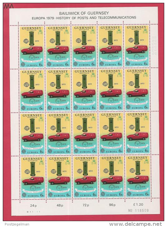 GUERNSEY, 1979,  2 Mint Full Sheets Stamps Of History Of Post (each 20 Stamps) Michel Nrs. 189-190 F3333AB - Guernsey