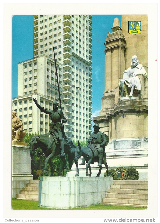 Cp, Espagne, Madrid, Monument à Cervantes à La Place D'Espagne - Madrid