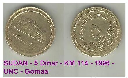 SUDAN - 5 Dinar - KM 114 - 1996 - UNC - Gomaa - Sudan