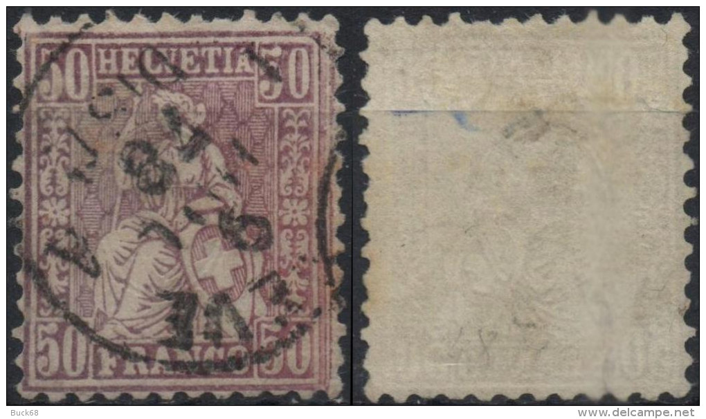SUISSE SCHWEIZ SWITZERLAND Poste  48(o) HELVETIA Cachet ...NEVE (CV 50 €) - Used Stamps