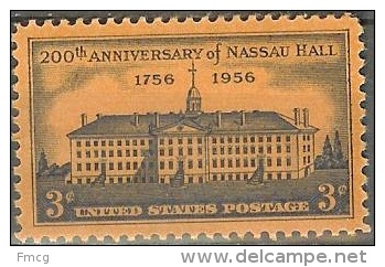 1956 3 Cents Nassau Hall, Mint Never Hinged - Nuovi